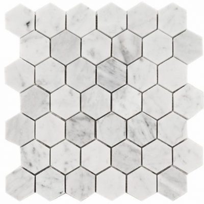 carrara marble 2×2 hexagon