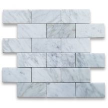 Carrara Marble 2″x4″ Polished Mosaic